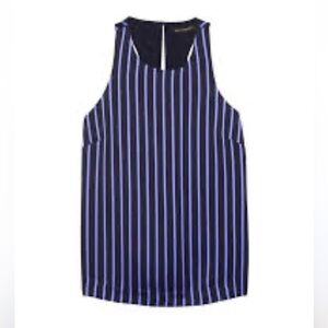 Banana Republic Striped Sleeveless Blouse - Navy and Black